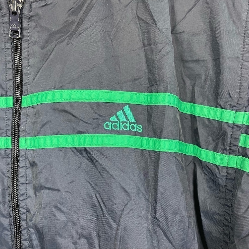 Adidas Lightweight Jacket Track Windbreaker Navy Green Size Large - Picture 3 of 4